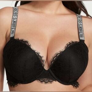 38C Victoria's Secret Shine Strap PushUp Bra Black